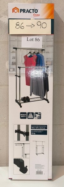 Een dubbele kledingkast op wieltjes (153x167x42,5) – kavel bij Auctionline, Anderlecht
