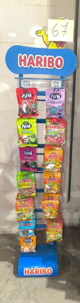 Een blauw display met zakjes HARIBO-snoepjes – kavel bij Auctionline, Anderlecht