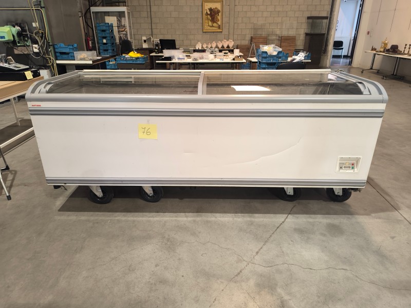 Een diepvrieskist met 2 glazen schuifdeuren van het merk AHT (250x87x82) – kavel bij Auctionline, Anderlecht