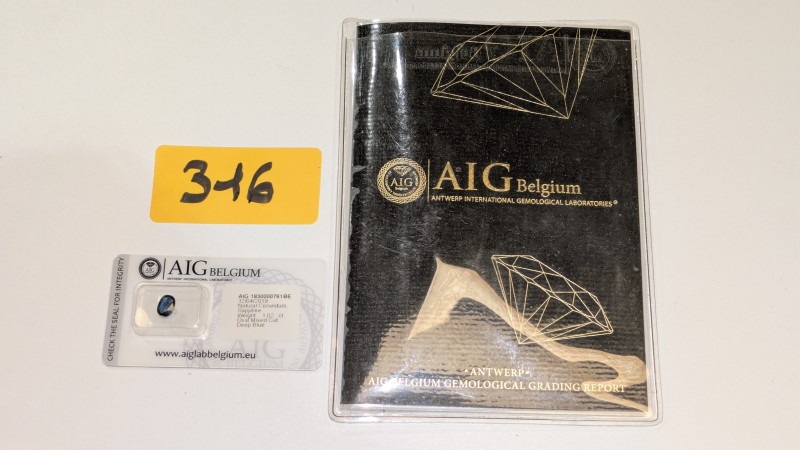 Een saffiersteen van 1,02 karaat met echtheidscertificaat – kavel bij Auctionline, Anderlecht