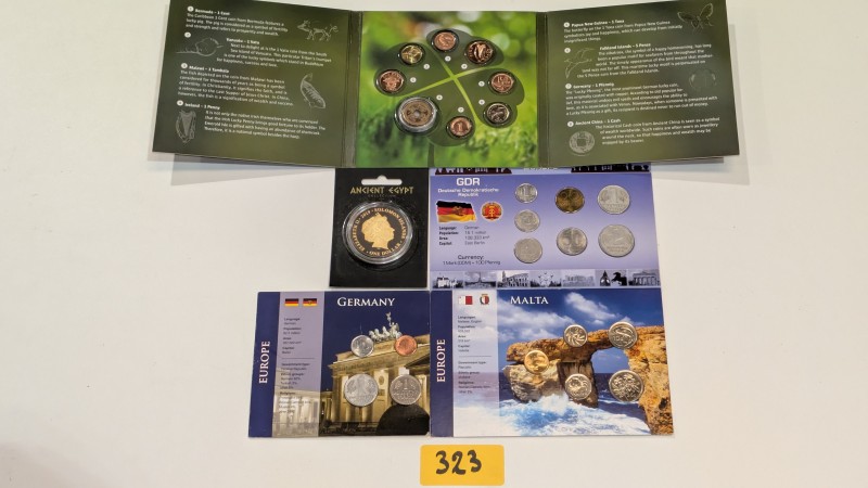 Een set oude munten (Duitsland, Malta, Egypte – kavel bij Auctionline, Anderlecht
