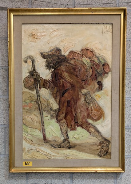 Een schilderij – onleesbare handtekening – kavel bij Auctionline, Anderlecht