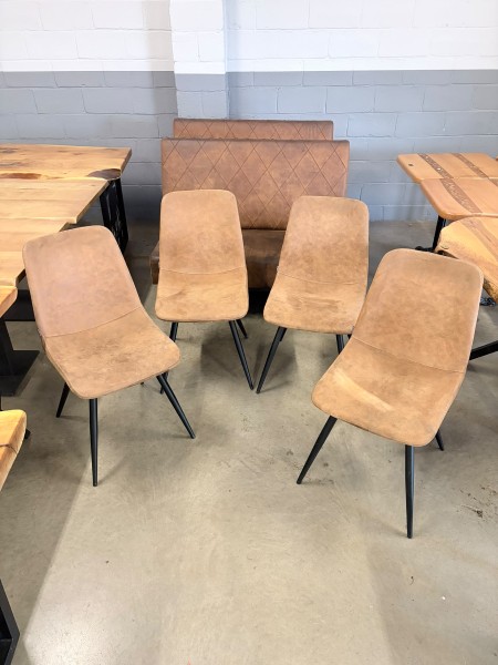 4 chaises camel + 2 banquettes – kavel bij Auctionline, Liege