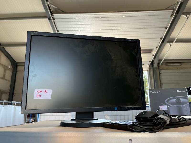 LOT B34 - Moniteur NEC MultiSync E223W avec clavier, souris et câbles – kavel bij Auctionline, Leglise