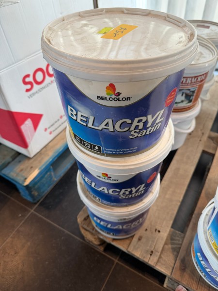 3 potten Belacryl Satin (5 l) – kavel bij Auctionline, Anderlecht