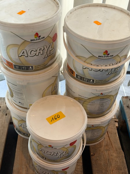8 potten Acryl Mat (6 x 5 l en 2 x 2,5 l) – kavel bij Auctionline, Anderlecht