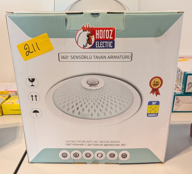 Een plafondlamp met 360°-sensor (2x25 W) – kavel bij Auctionline, Anderlecht